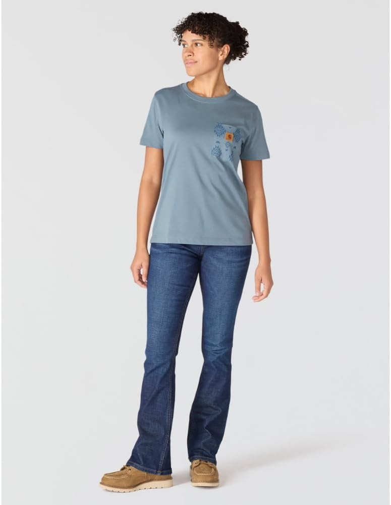 image:imageCarhartt Womens Irvine Relaxed Bethany Yellowtail TShirtIron Blue