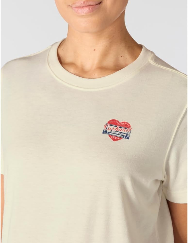 image:imageCarhartt Womens Irvine Relaxed Heritage Heart TShirtEggshell