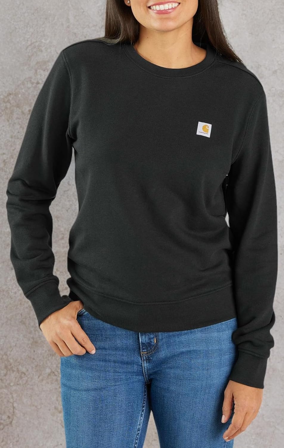 image:imageCarhartt Womens Relaxed Fit Midweight French Terry Crewneck SweatshirtBlack