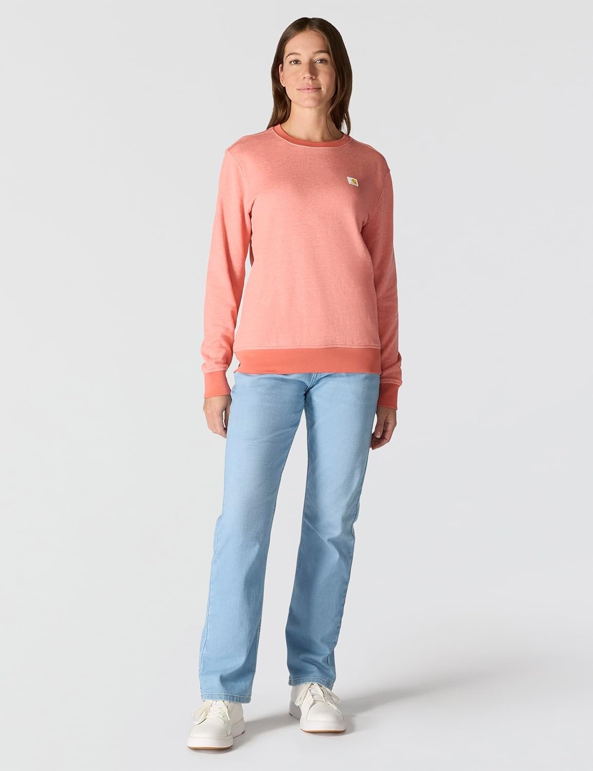 image:imageCarhartt Womens Relaxed Fit Midweight French Terry Crewneck SweatshirtDusty Cedar Heather