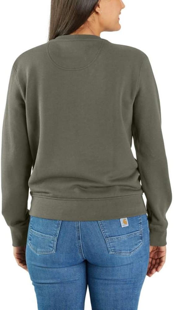 image:imageCarhartt Womens Relaxed Fit Midweight French Terry Crewneck SweatshirtDusty Olive