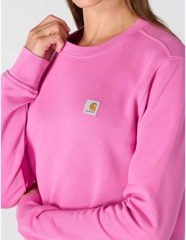 image:imageCarhartt Womens Relaxed Fit Midweight French Terry Crewneck SweatshirtElectric Fuchsia