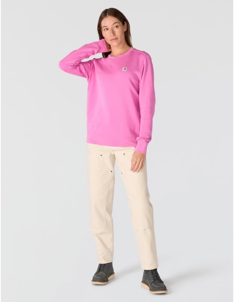image:imageCarhartt Womens Relaxed Fit Midweight French Terry Crewneck SweatshirtElectric Fuchsia