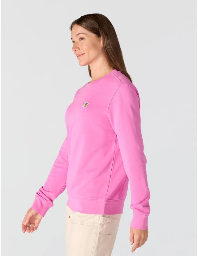 image:imageCarhartt Womens Relaxed Fit Midweight French Terry Crewneck SweatshirtElectric Fuchsia