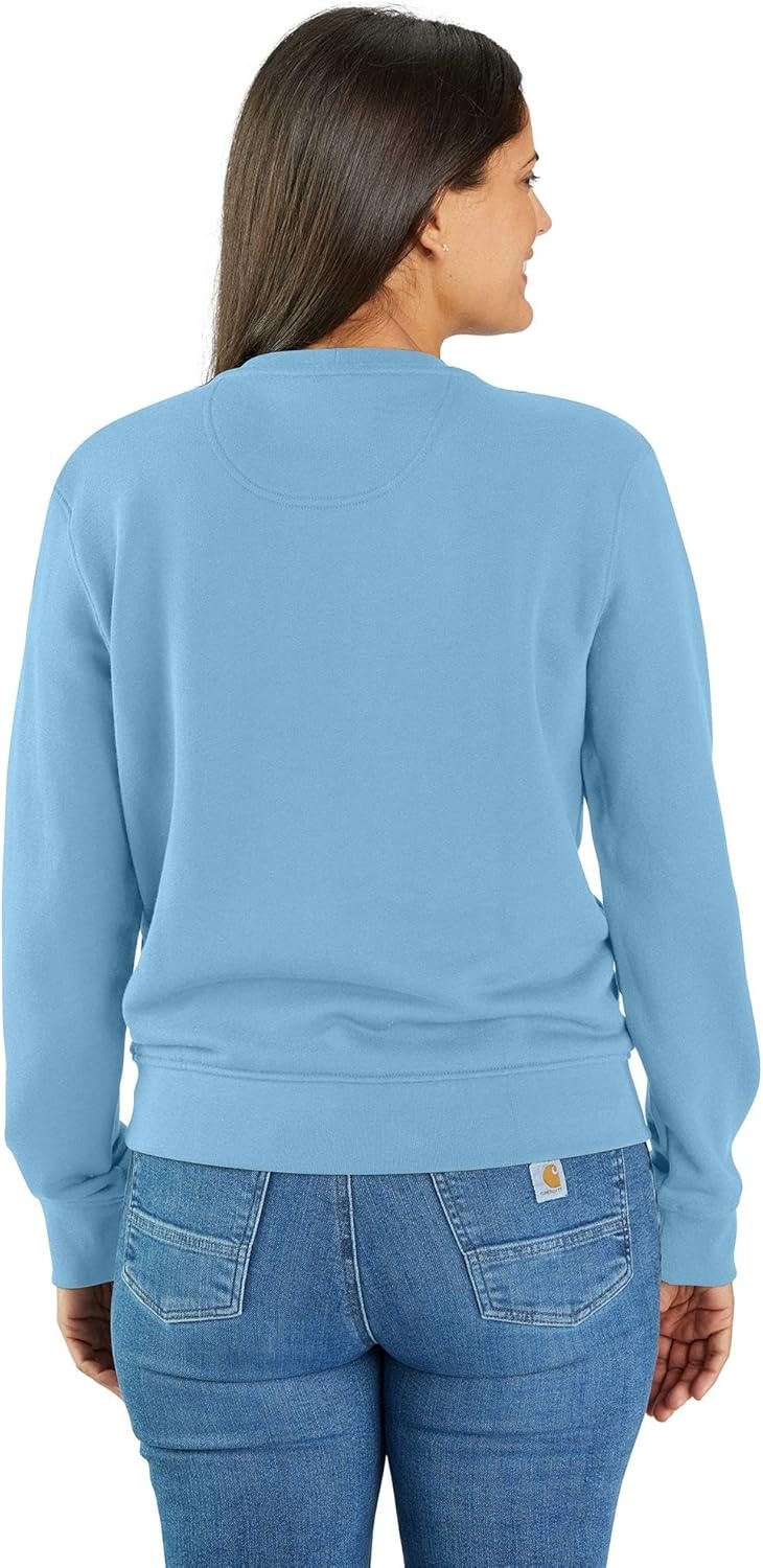 image:imageCarhartt Womens Relaxed Fit Midweight French Terry Crewneck SweatshirtFresh Water