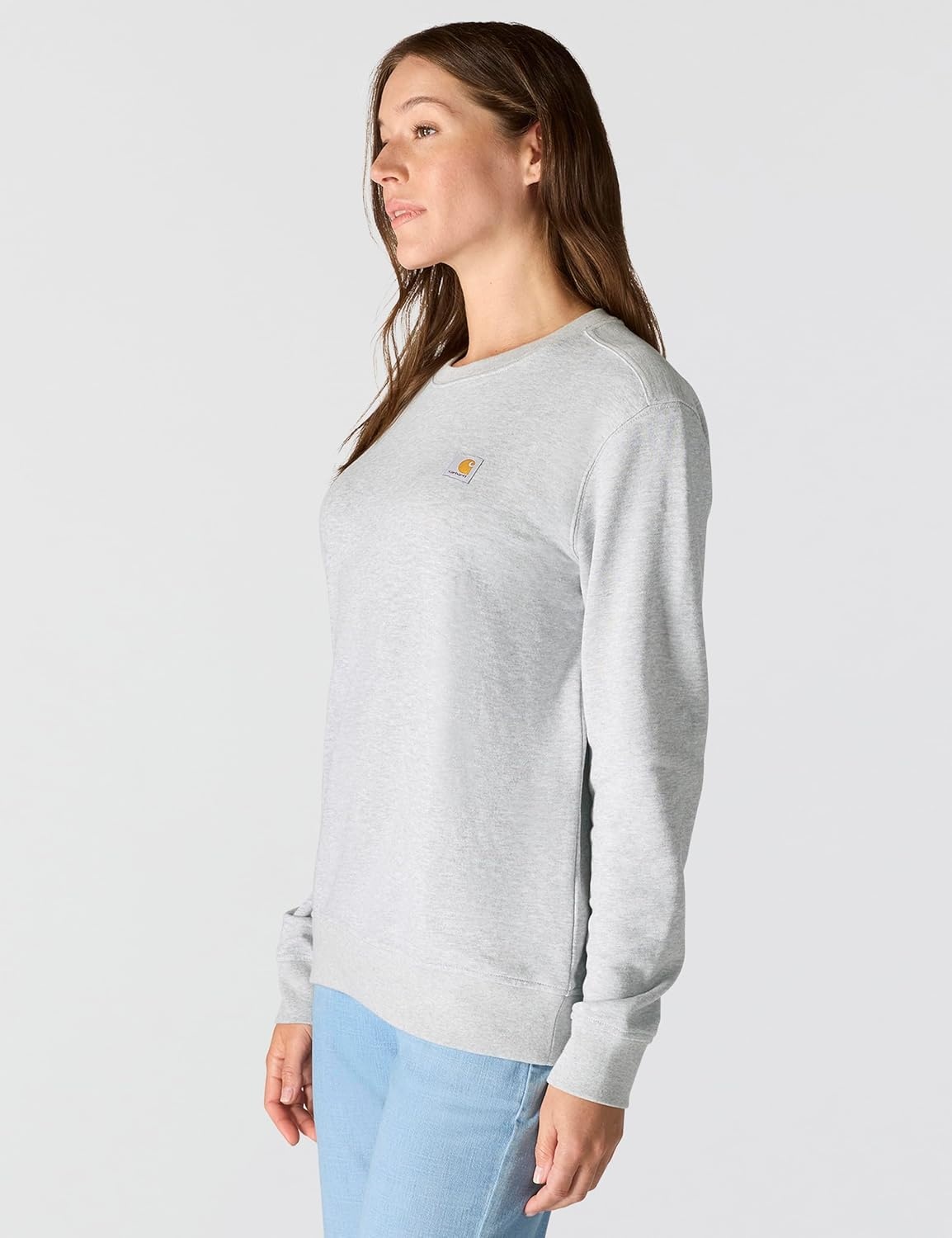 image:imageCarhartt Womens Relaxed Fit Midweight French Terry Crewneck SweatshirtHeather Gray