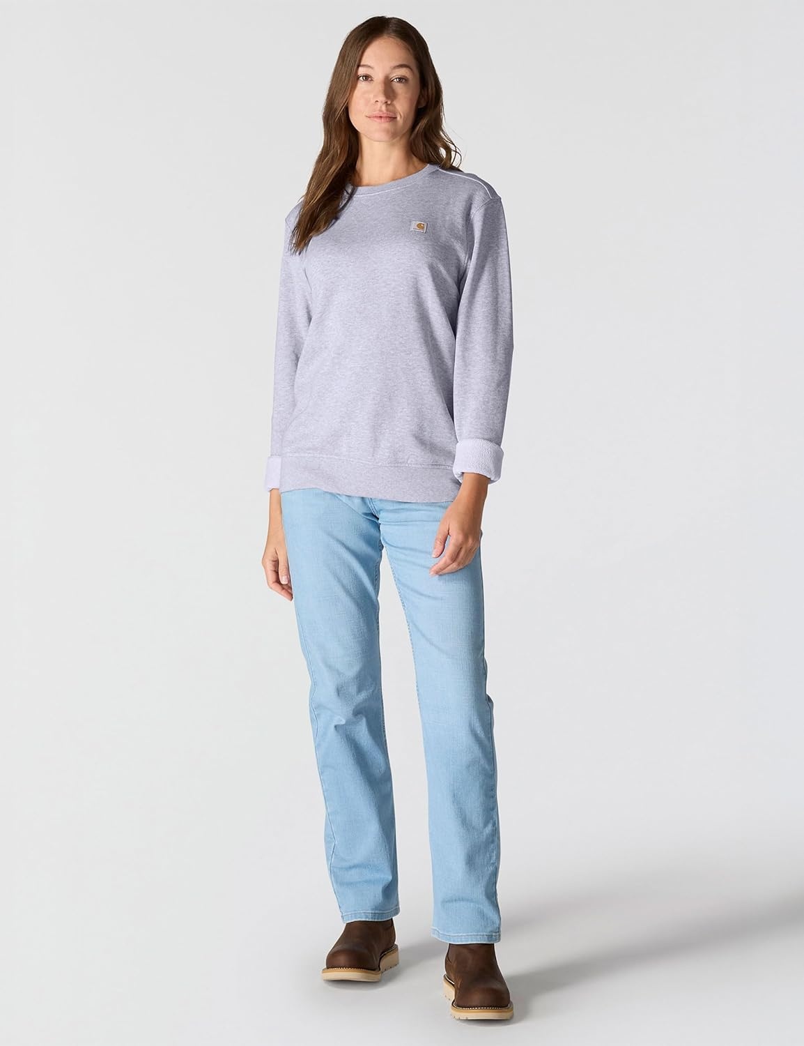 image:imageCarhartt Womens Relaxed Fit Midweight French Terry Crewneck SweatshirtMica