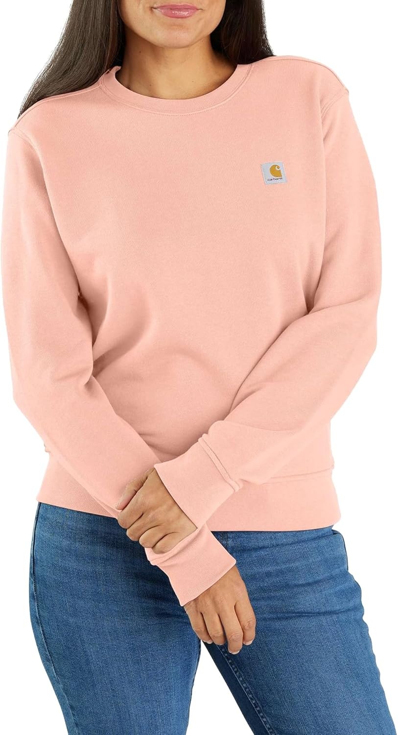 image:imageCarhartt Womens Relaxed Fit Midweight French Terry Crewneck SweatshirtTropical Peach