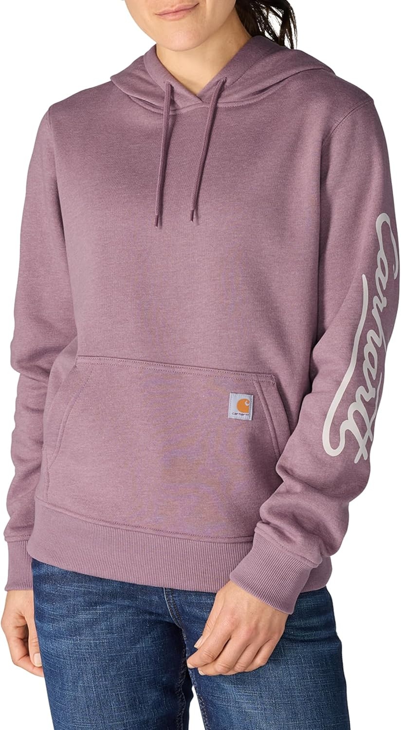 image:imageCarhartt Womens Sawyer Script Logo SweatshirtAsh Berry Heather