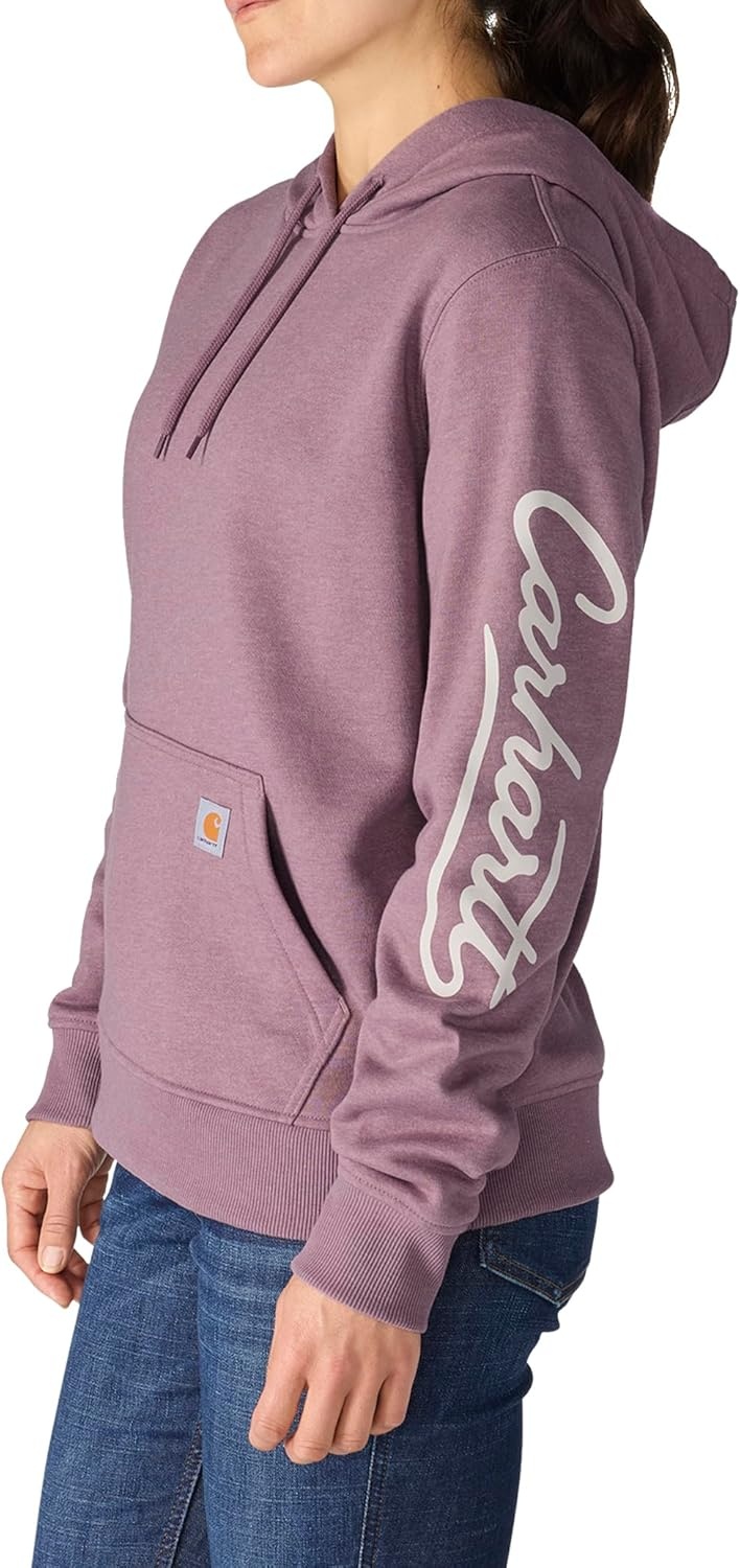 image:imageCarhartt Womens Sawyer Script Logo SweatshirtAsh Berry Heather