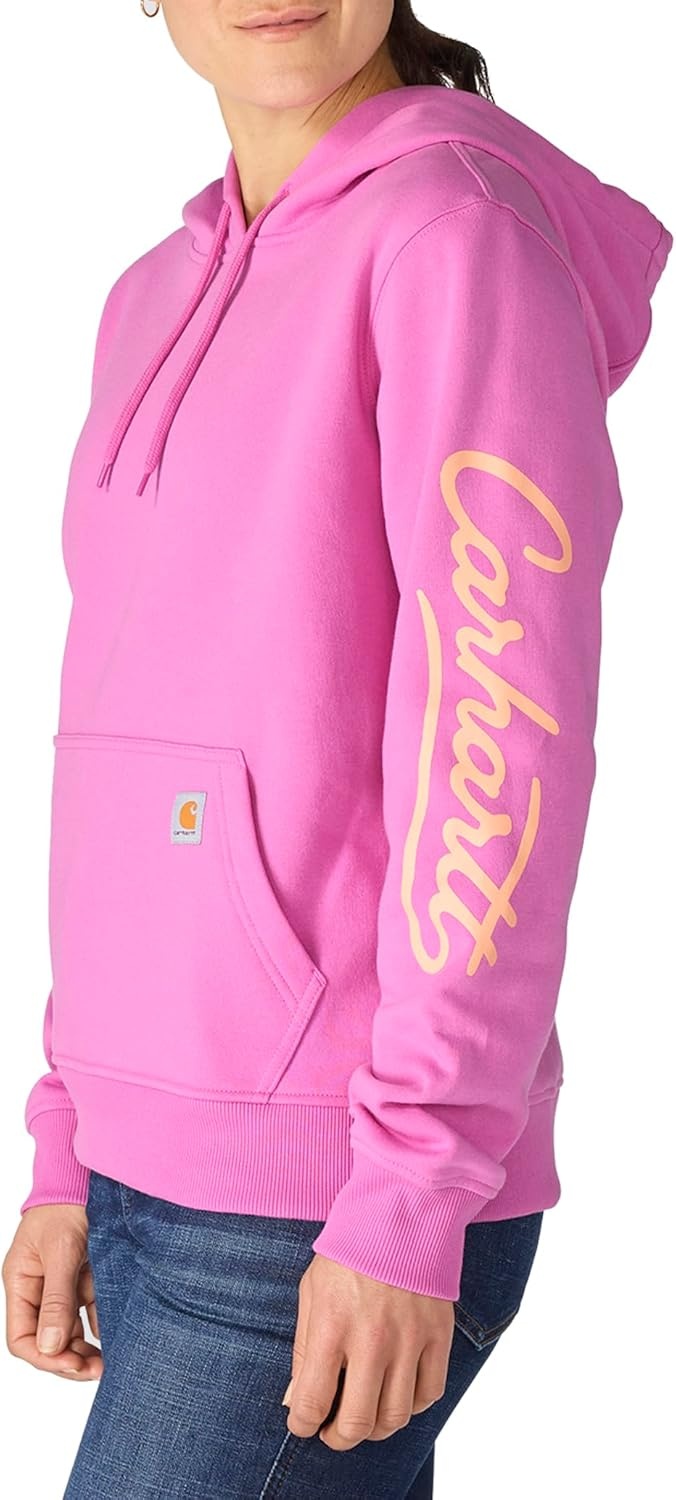 image:imageCarhartt Womens Sawyer Script Logo SweatshirtElectric Fuchsia