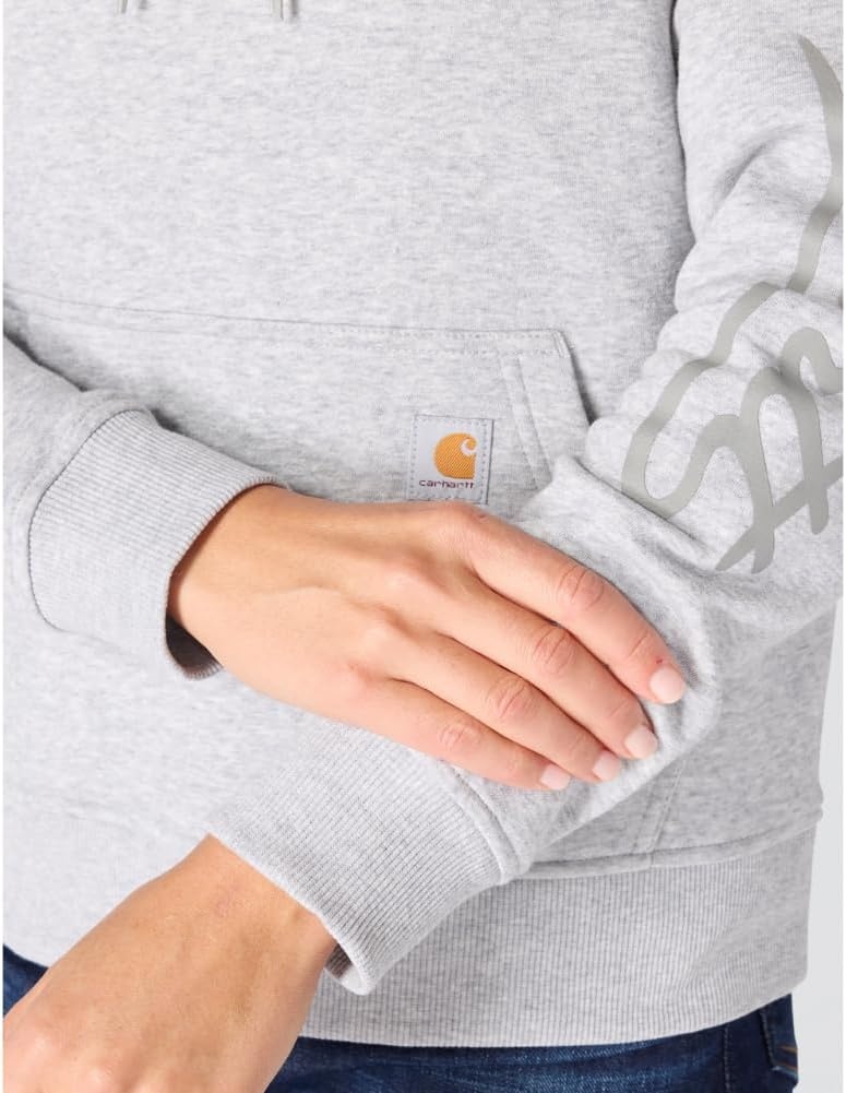 image:imageCarhartt Womens Sawyer Script Logo SweatshirtHeather Gray