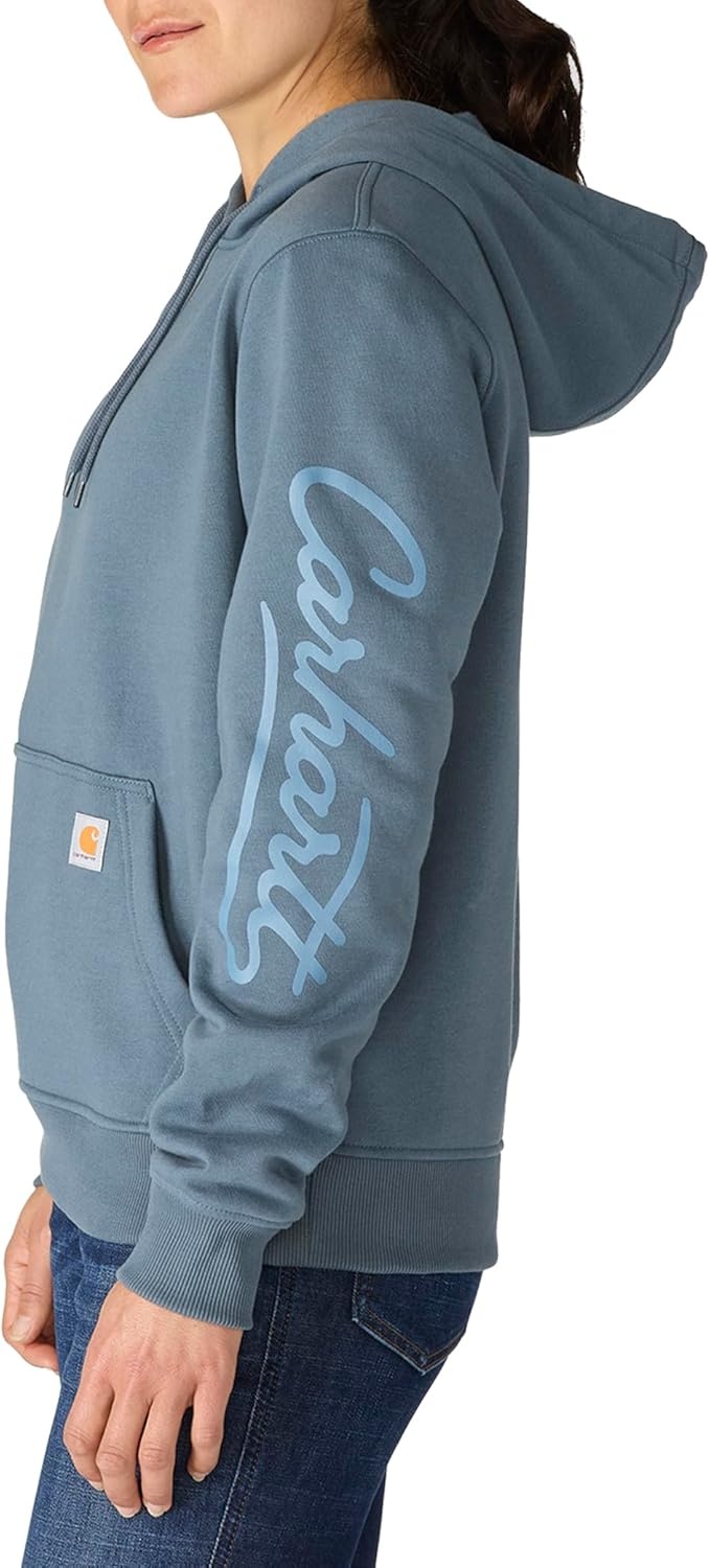 image:imageCarhartt Womens Sawyer Script Logo SweatshirtIron Blue