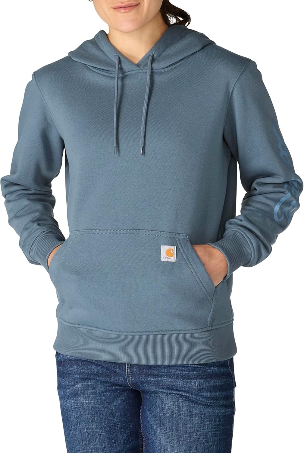 image:imageCarhartt Womens Sawyer Script Logo SweatshirtIron Blue