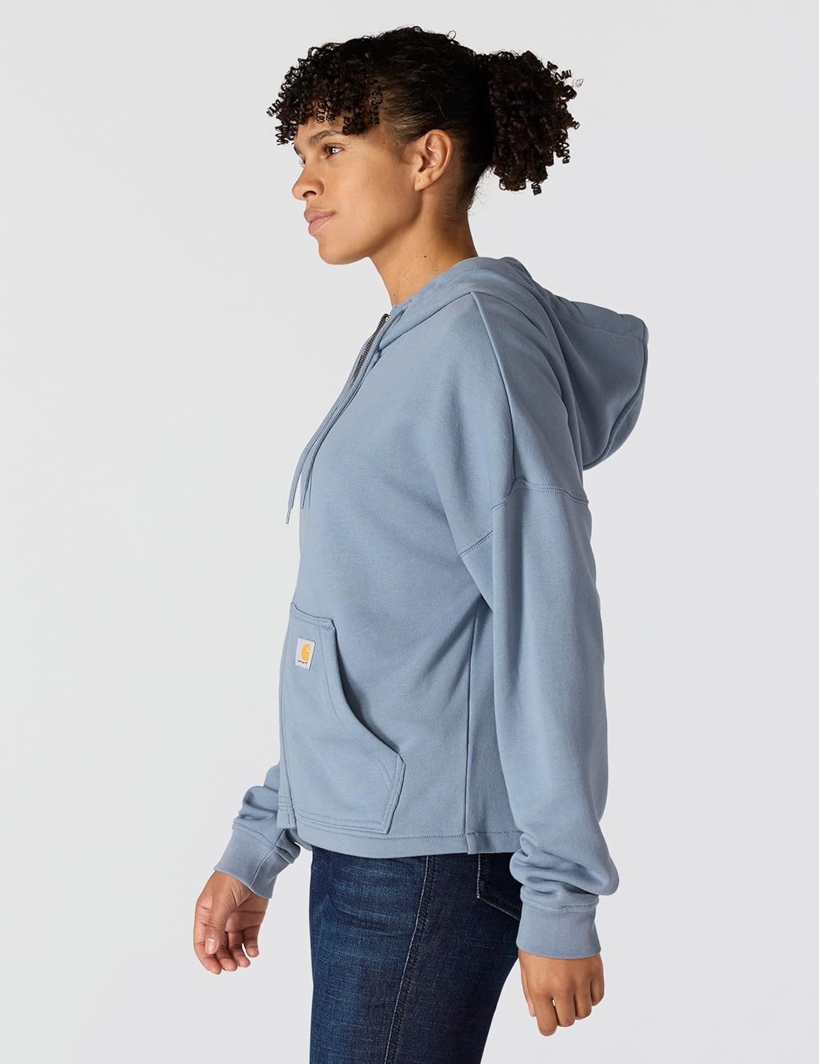 image:imageCarhartt Womens TENCEL Fiber Series FullZip SweatshirtLight Faded Navy