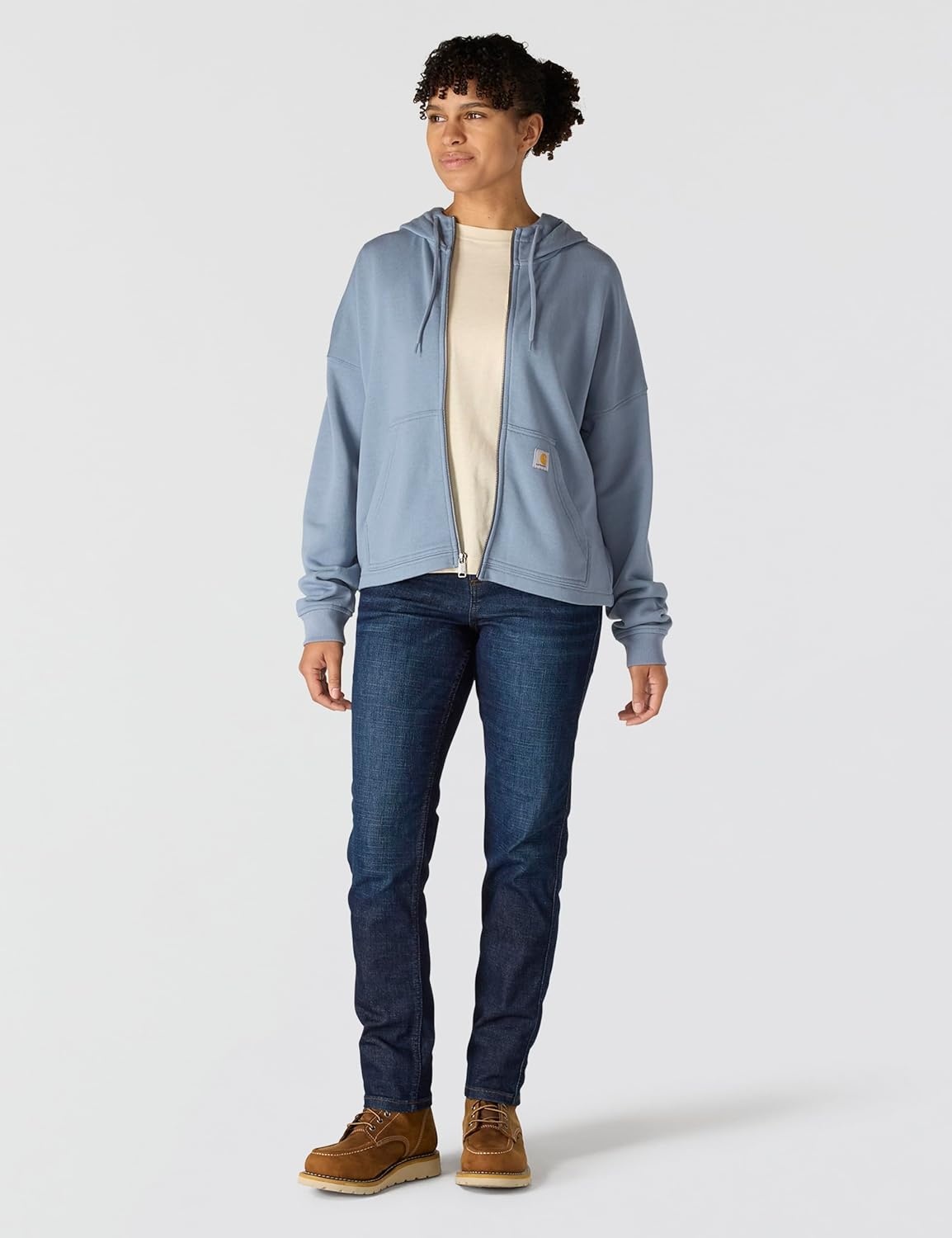image:imageCarhartt Womens TENCEL Fiber Series FullZip SweatshirtLight Faded Navy