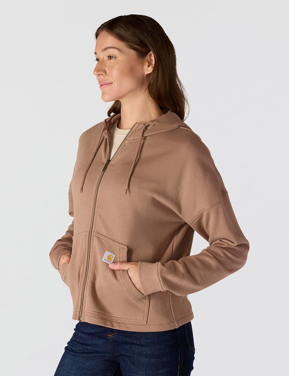 image:imageCarhartt Womens TENCEL Fiber Series FullZip SweatshirtSoft Sepia