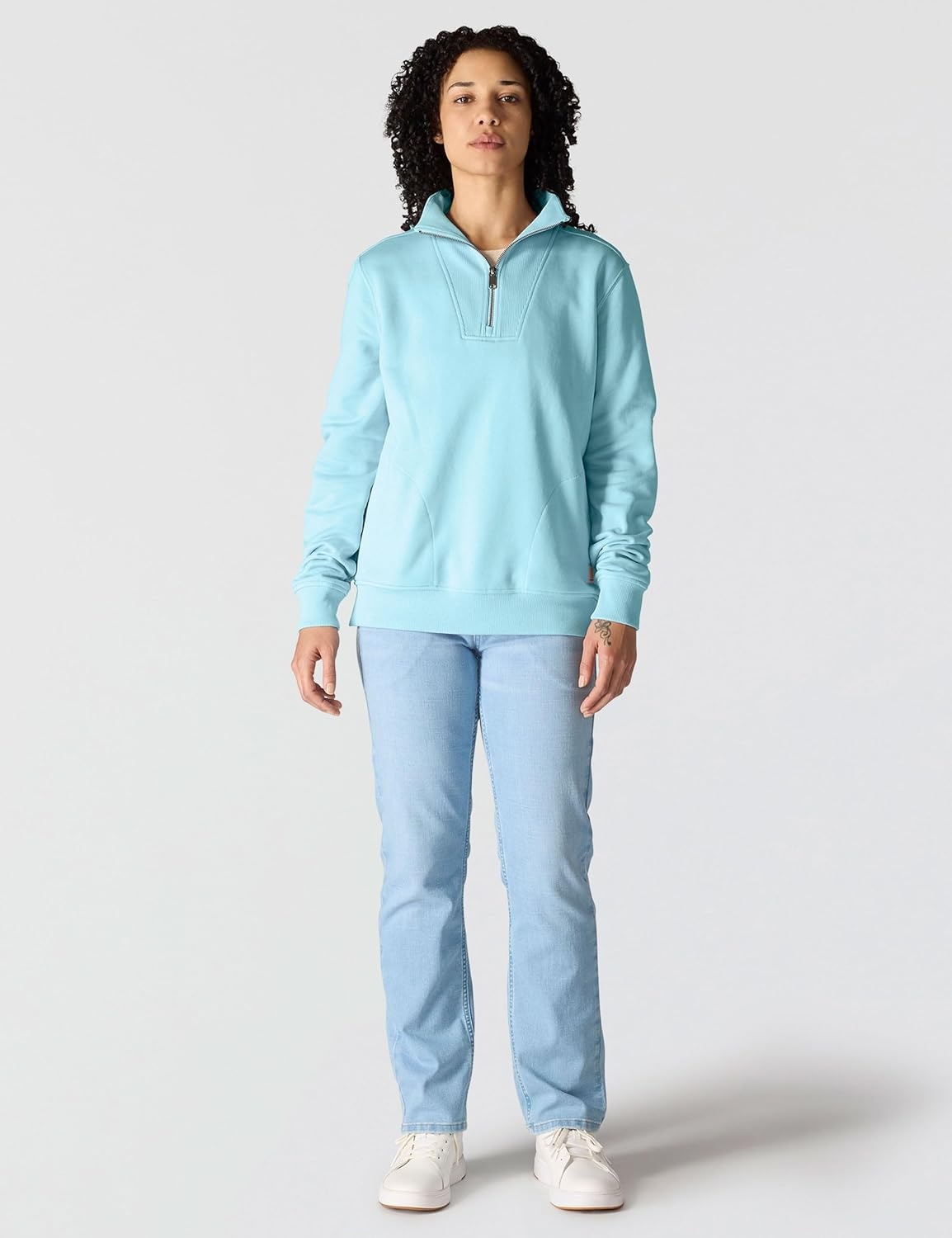 image:imageCarhartt Womens TENCEL Fiber Series HalfZip SweatshirtDusted Aqua
