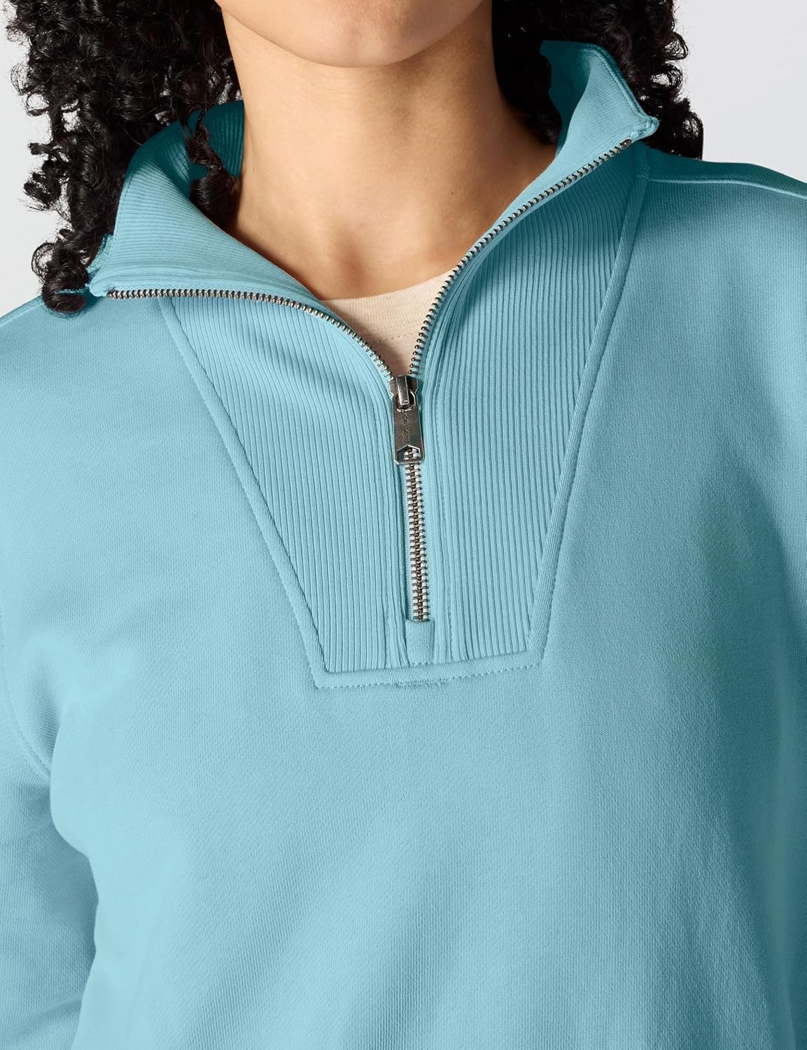 image:imageCarhartt Womens TENCEL Fiber Series HalfZip SweatshirtDusted Aqua
