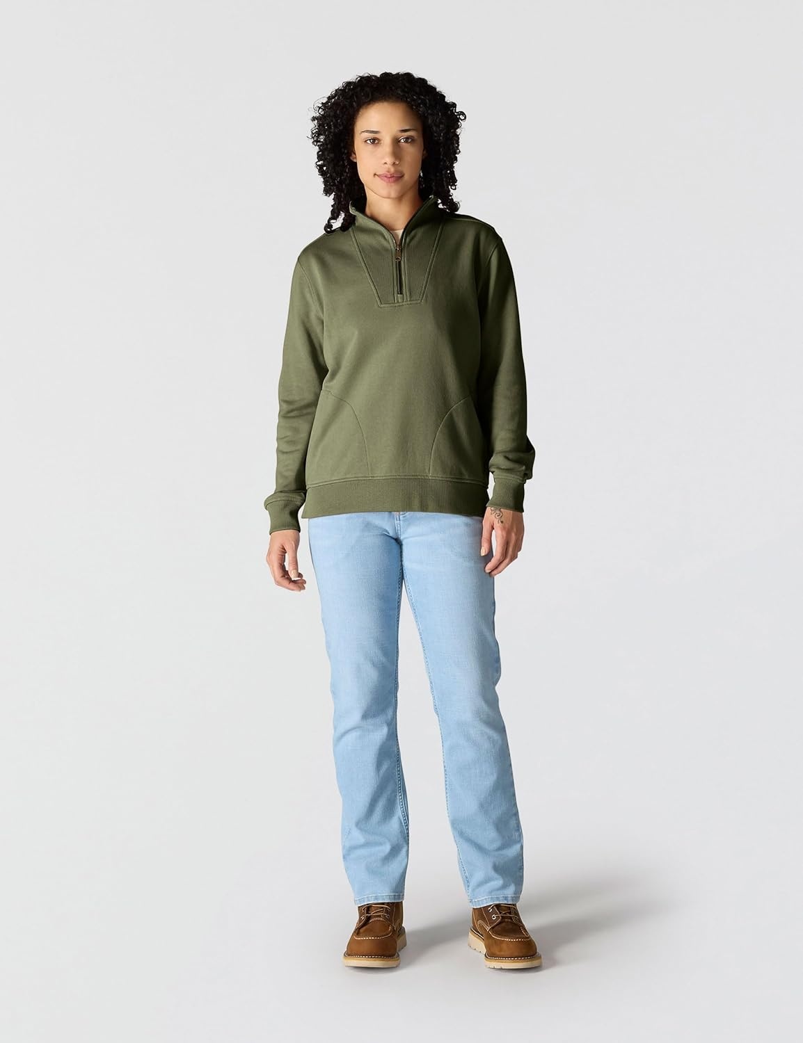 image:imageCarhartt Womens TENCEL Fiber Series HalfZip SweatshirtDusty Olive