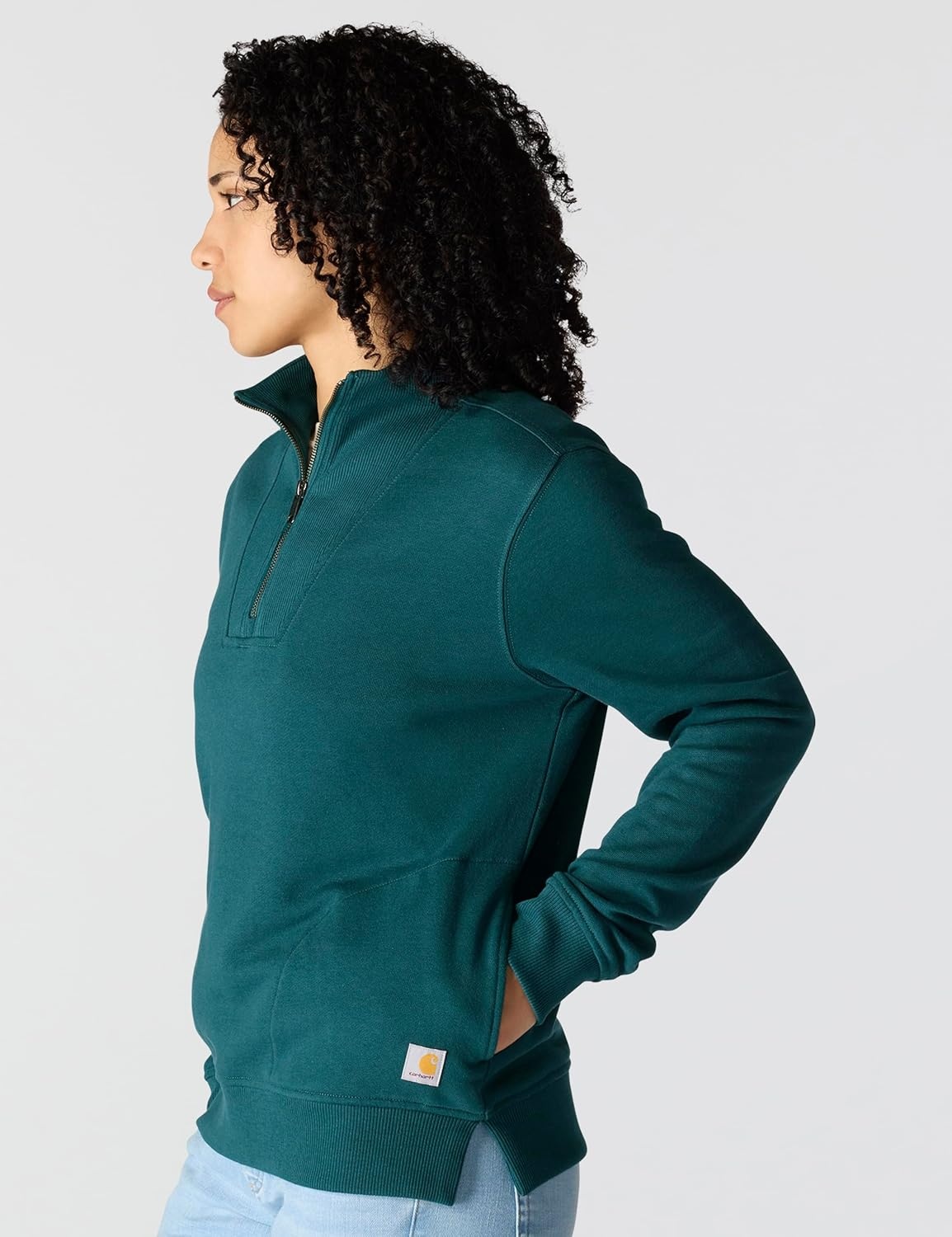 image:imageCarhartt Womens TENCEL Fiber Series HalfZip SweatshirtGreenstone