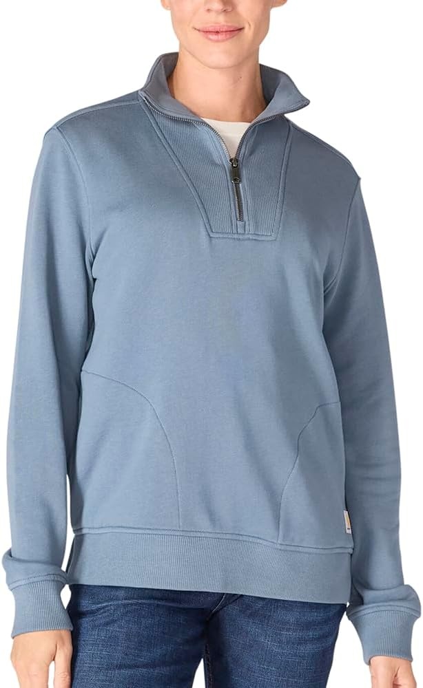 image:imageCarhartt Womens TENCEL Fiber Series HalfZip SweatshirtIron Blue