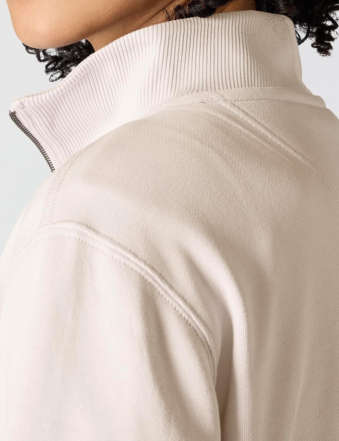 image:imageCarhartt Womens TENCEL Fiber Series HalfZip SweatshirtOat Milk