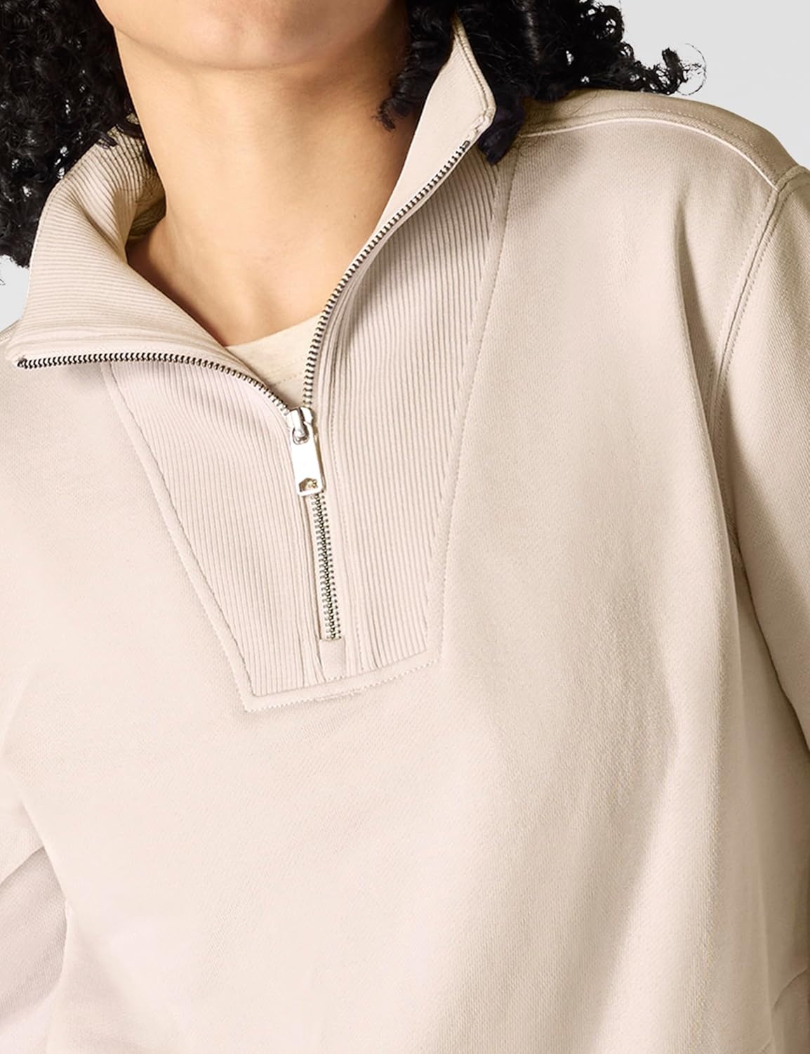 image:imageCarhartt Womens TENCEL Fiber Series HalfZip SweatshirtOat Milk