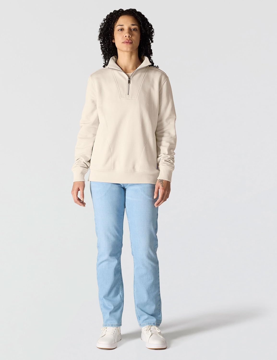 image:imageCarhartt Womens TENCEL Fiber Series HalfZip SweatshirtOat Milk