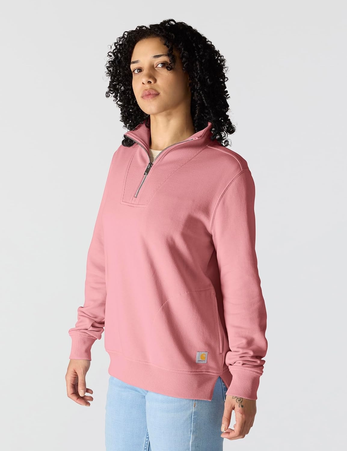 image:imageCarhartt Womens TENCEL Fiber Series HalfZip SweatshirtRose Tint