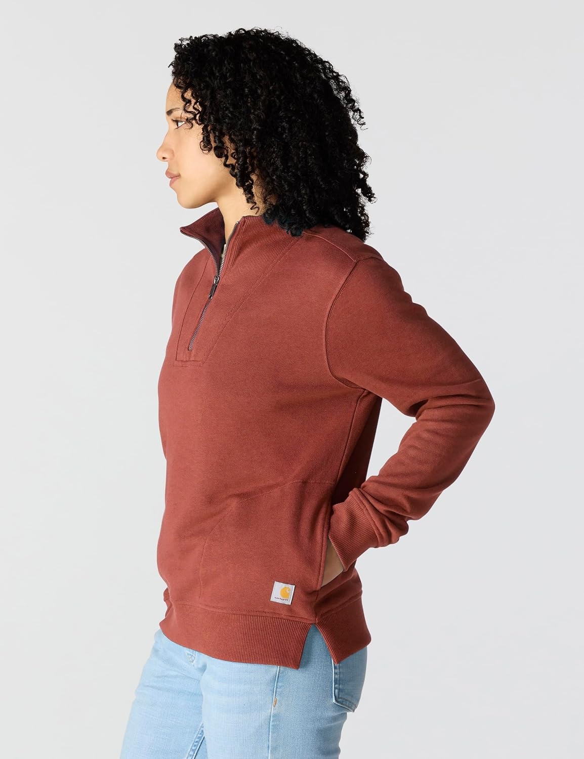 image:imageCarhartt Womens TENCEL Fiber Series HalfZip SweatshirtSpice Red