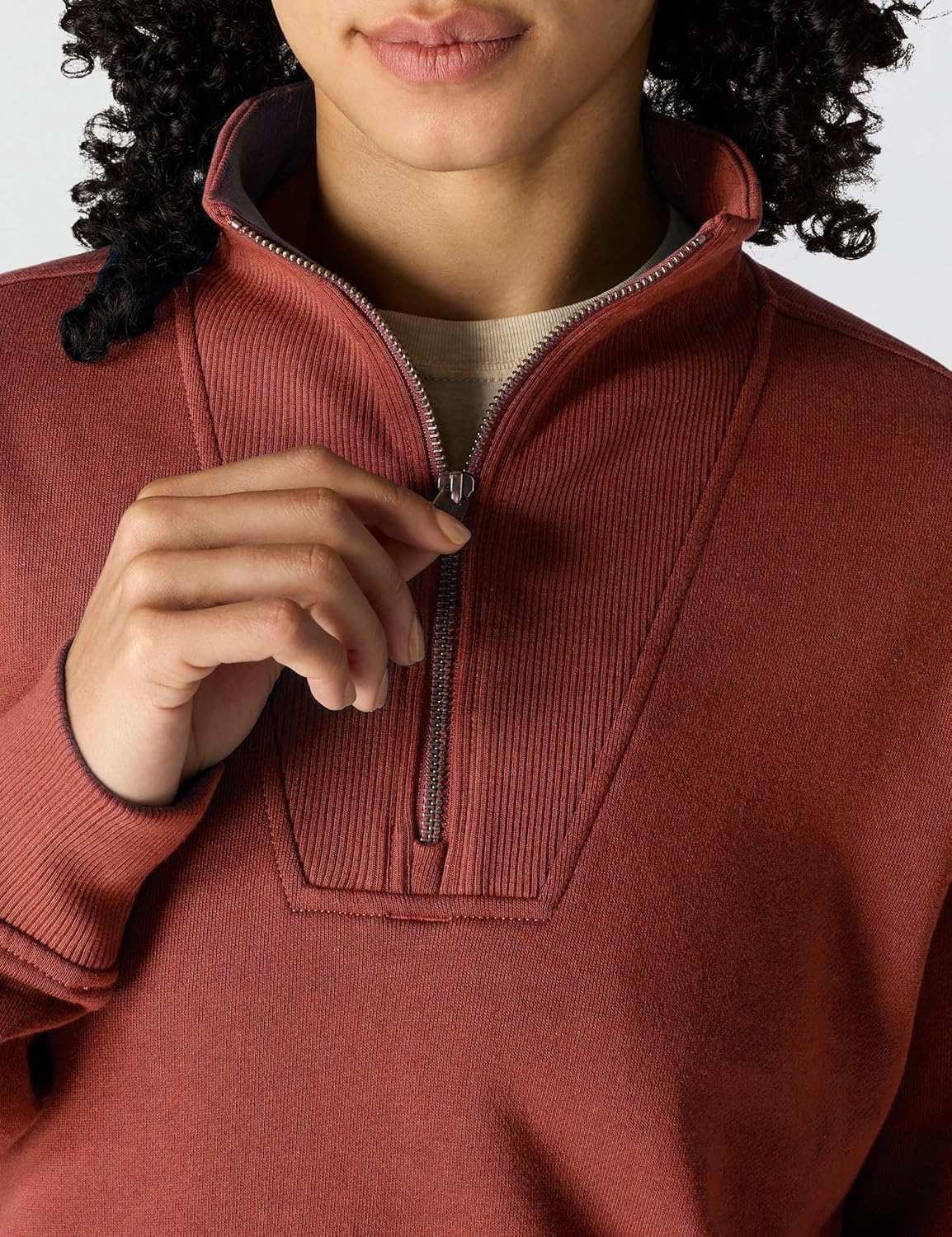 image:imageCarhartt Womens TENCEL Fiber Series HalfZip SweatshirtSpice Red