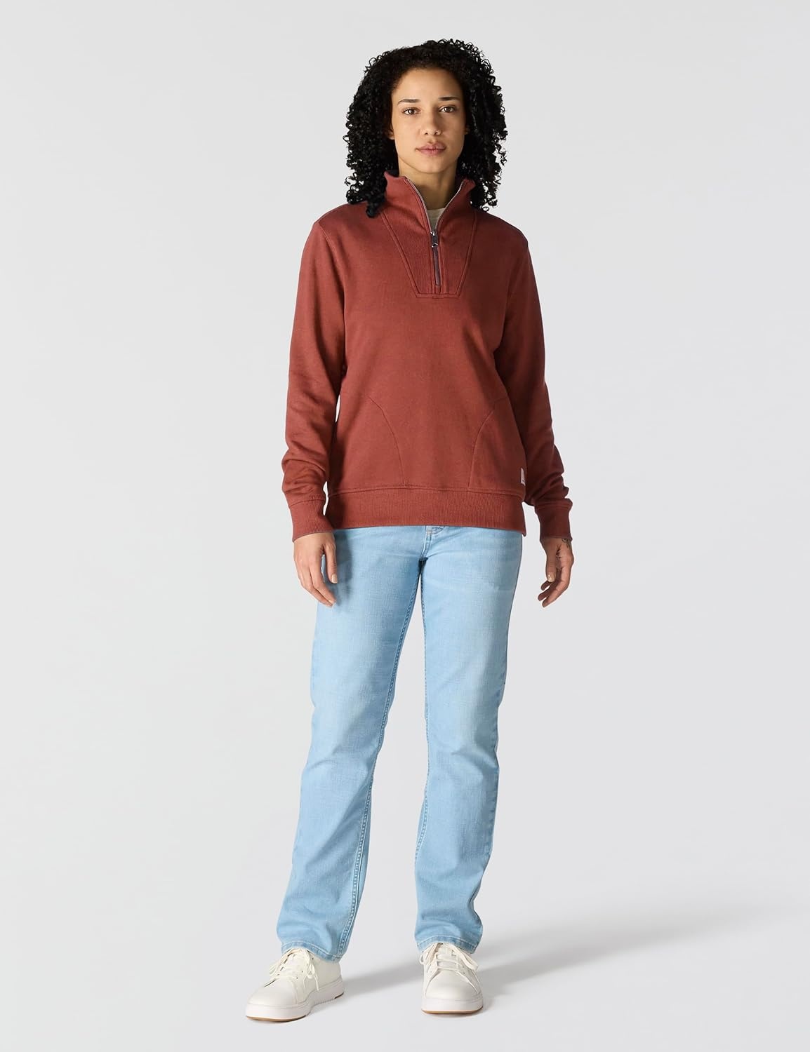 image:imageCarhartt Womens TENCEL Fiber Series HalfZip SweatshirtSpice Red