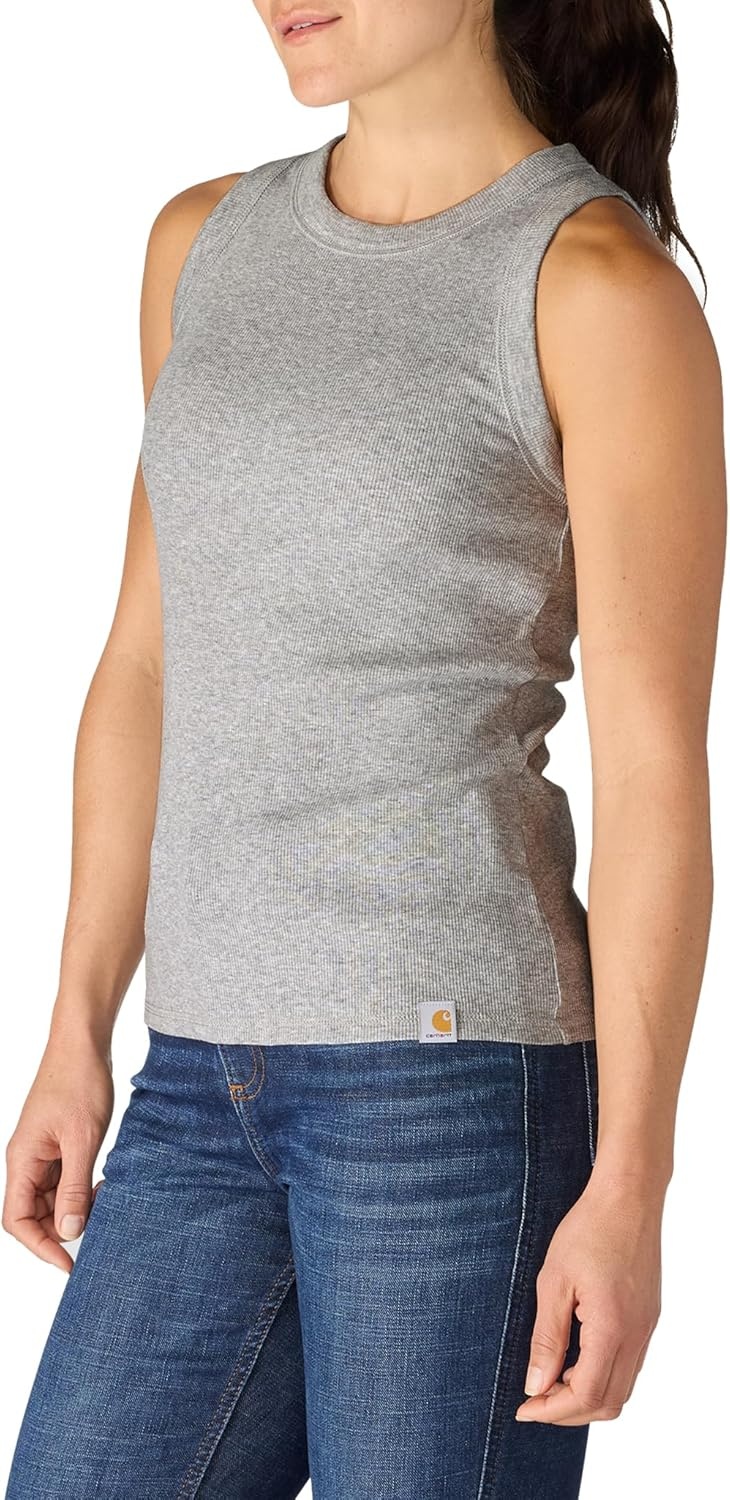 image:imageCarhartt Womens Tencel Fiber Series Fitted Ribbed TankHeather Gray