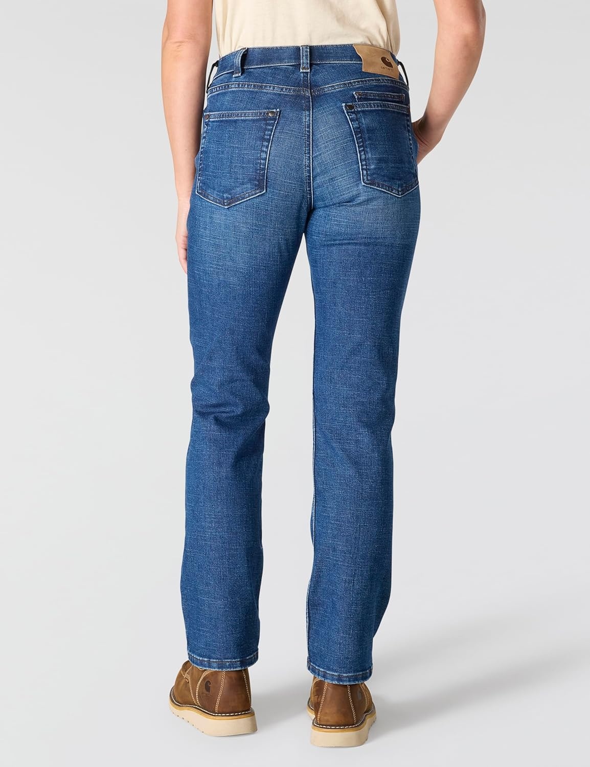 image:imageCarhartt Womens The Essential Mid Rise Comfort Jeans Performance Fit Stretch DenimGrotto