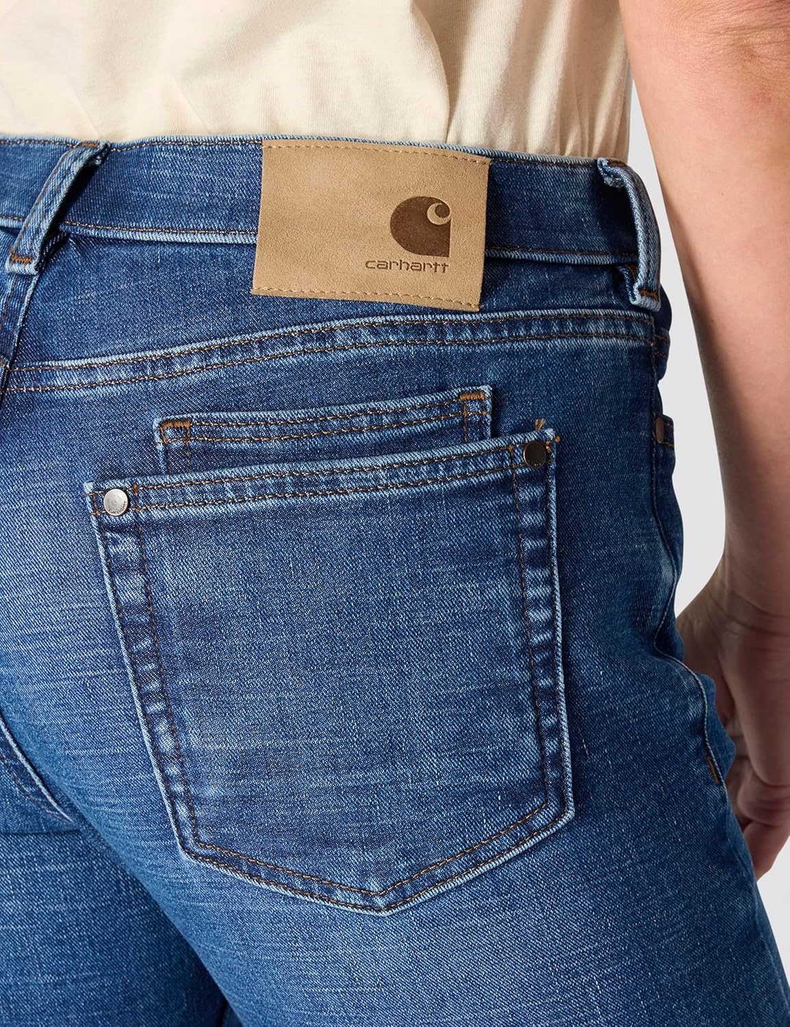 image:imageCarhartt Womens The Essential Mid Rise Comfort Jeans Performance Fit Stretch DenimGrotto