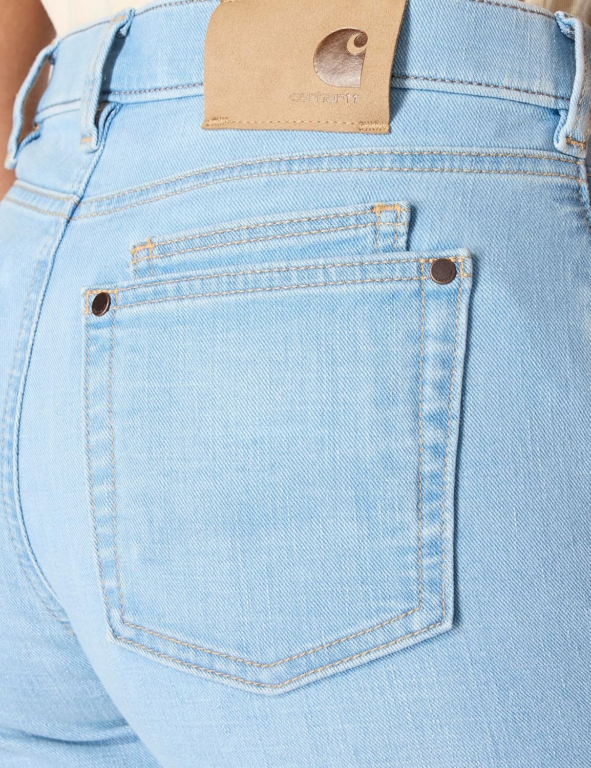 image:imageCarhartt Womens The Essential Mid Rise Comfort Jeans Performance Fit Stretch DenimMorning Sky