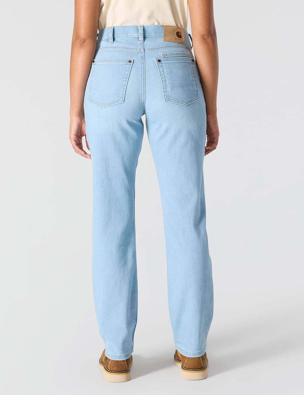 image:imageCarhartt Womens The Essential Mid Rise Comfort Jeans Performance Fit Stretch DenimMorning Sky
