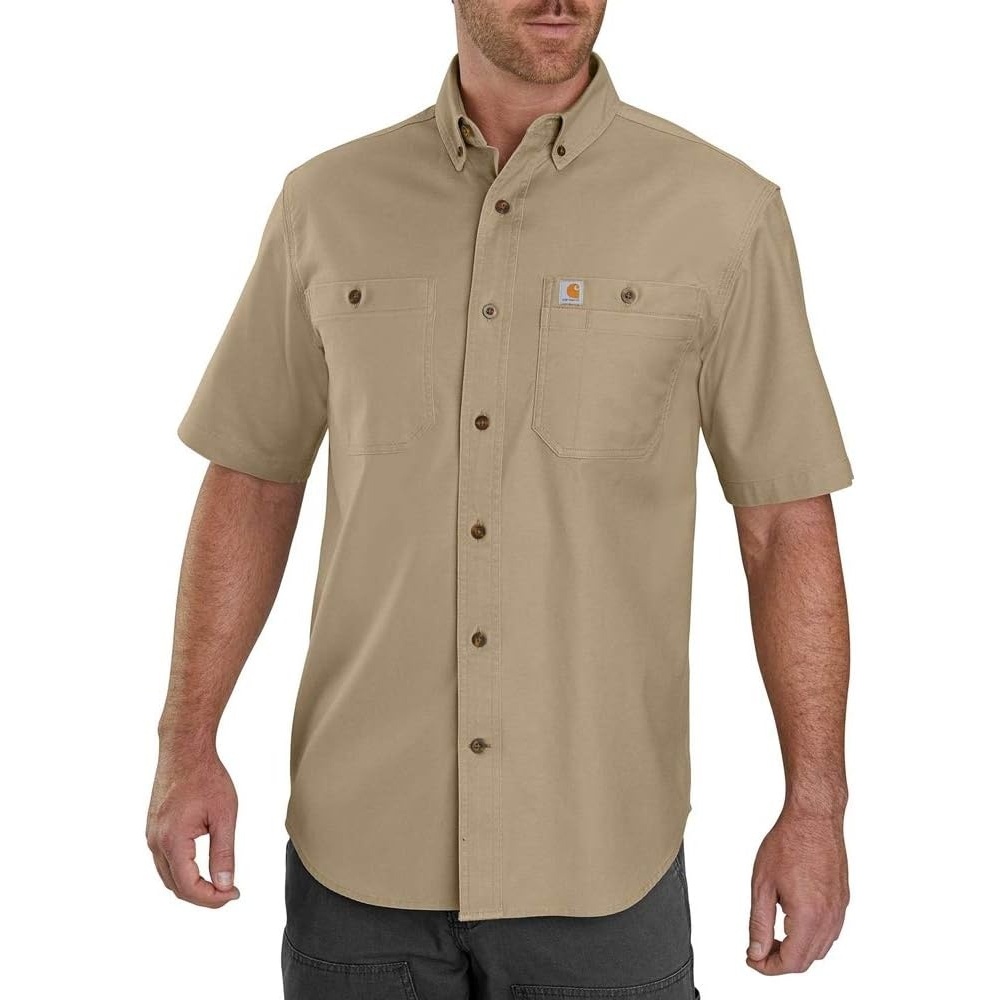 image:imageCarhartt Mens Windham Relaxed Ss ShirtDark Khaki