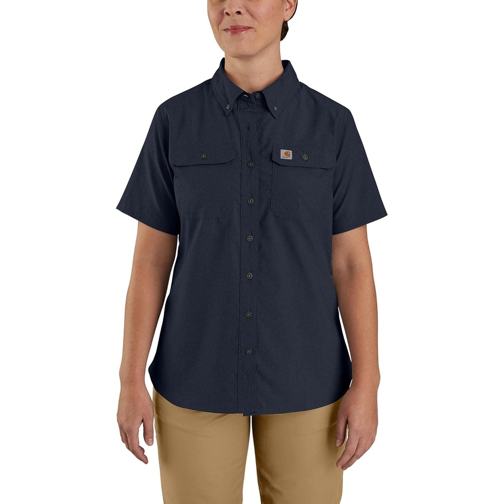 image:imageCarhartt Womens Force Relaxed Fit Lightweight Short Sleeve ShirtNavy