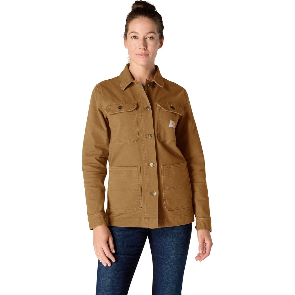 image:imageCarhartt Womens Iconic Stretch Duck Chore CoatCarhartt Brown