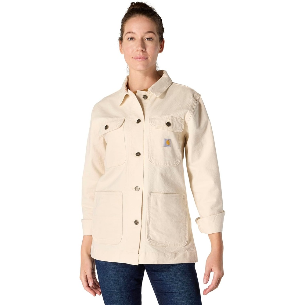 image:imageCarhartt Womens Iconic Stretch Duck Chore CoatUndyed Ecru