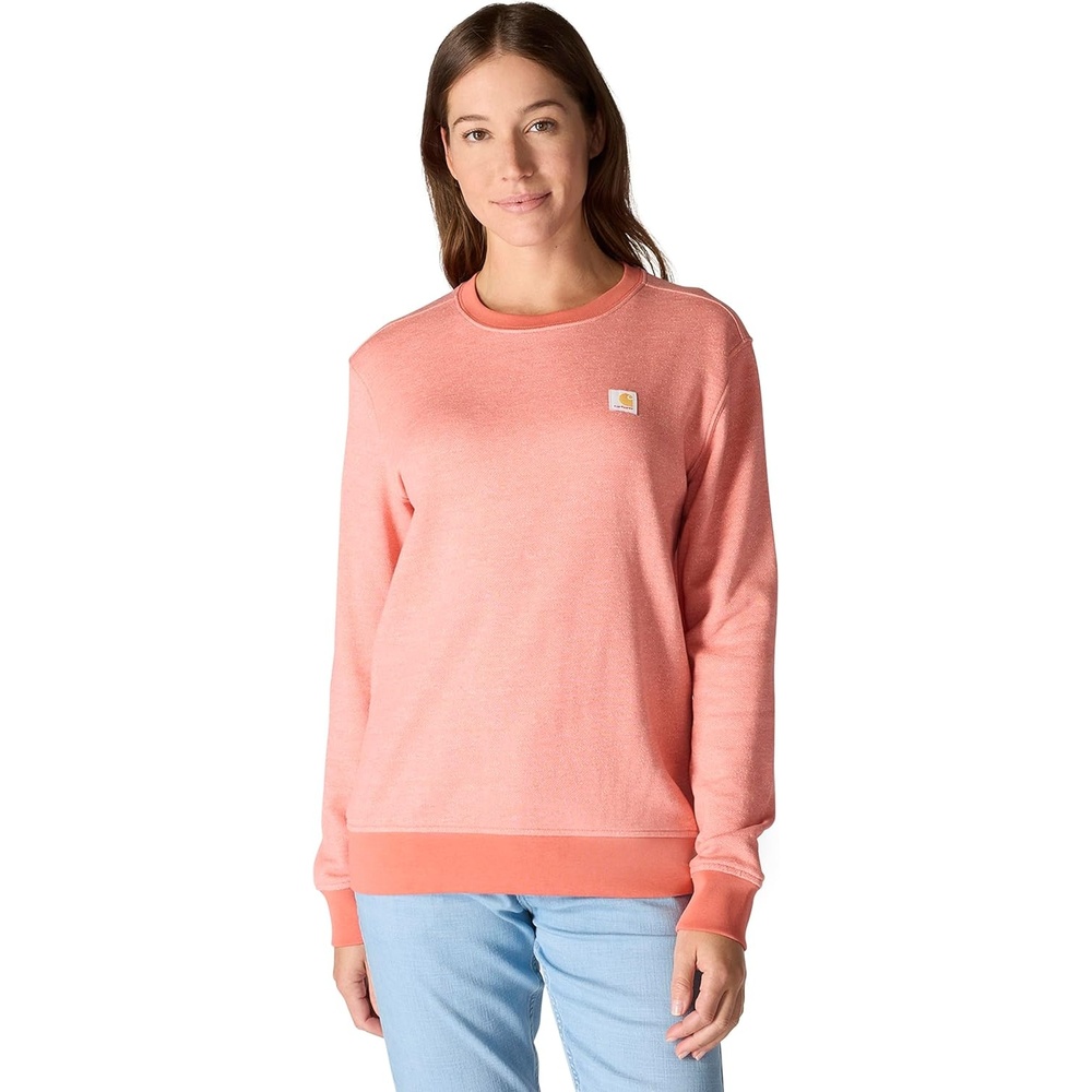 image:imageCarhartt Womens Relaxed Fit Midweight French Terry Crewneck SweatshirtDusty Cedar Heather