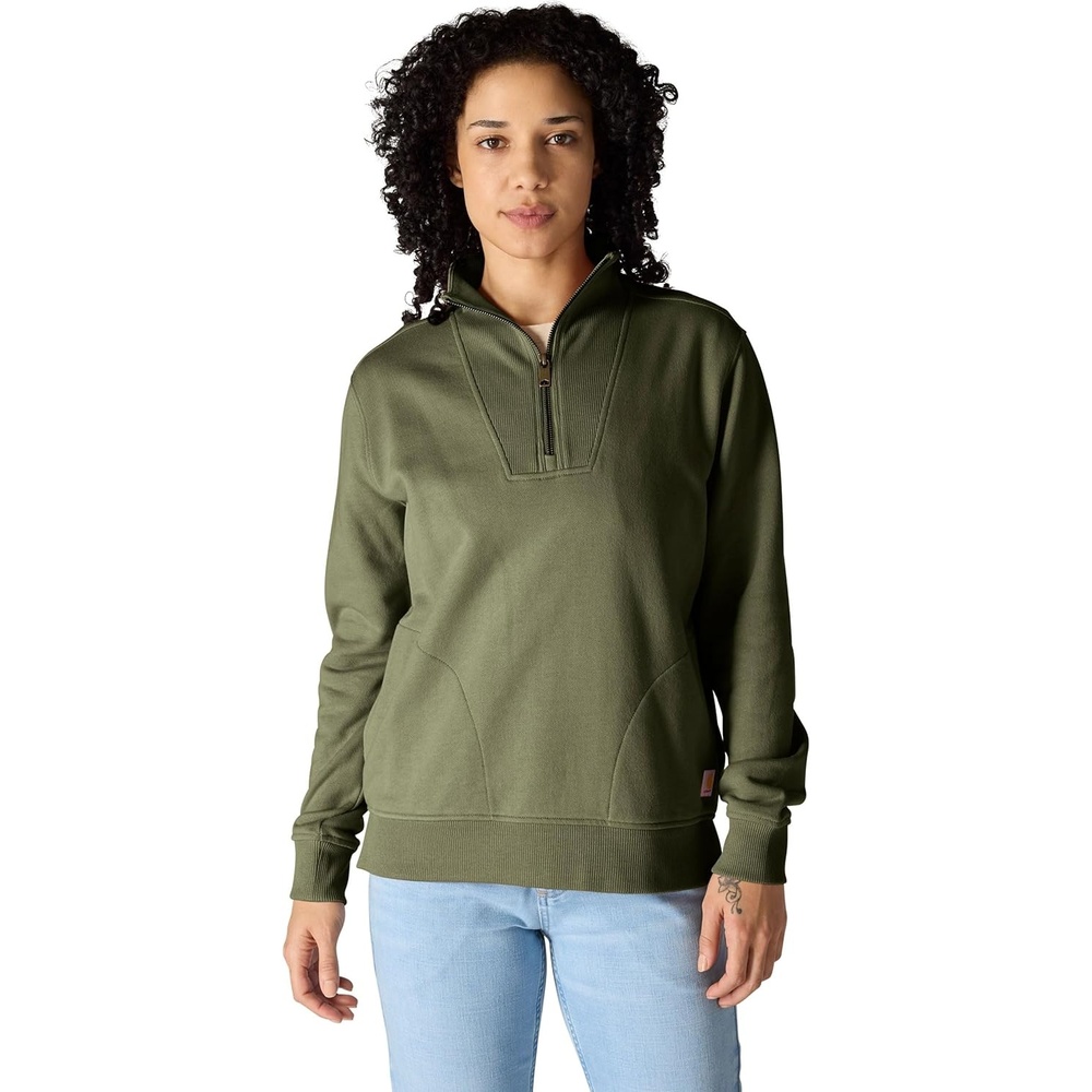 image:imageCarhartt Womens TENCEL Fiber Series HalfZip SweatshirtDusty Olive