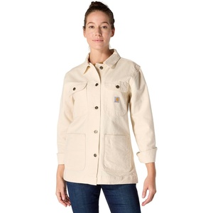 Carhartt Women’s Iconic Stretch Duck Chore Coat(Undyed Ecru)