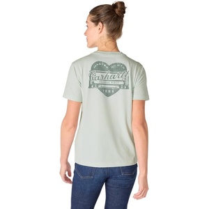 Carhartt Women’s Irvine Relaxed Heritage Heart T-Shirt(Smoked Teal)