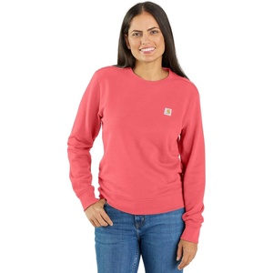 Carhartt Women’s Relaxed Fit Midweight French Terry Crewneck Sweatshirt(Pink Salmon)