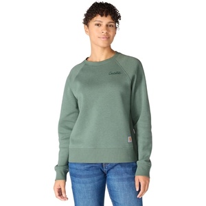 Carhartt Women’s Sawyer Crewneck Sweatshirt(Green Slate Heather)