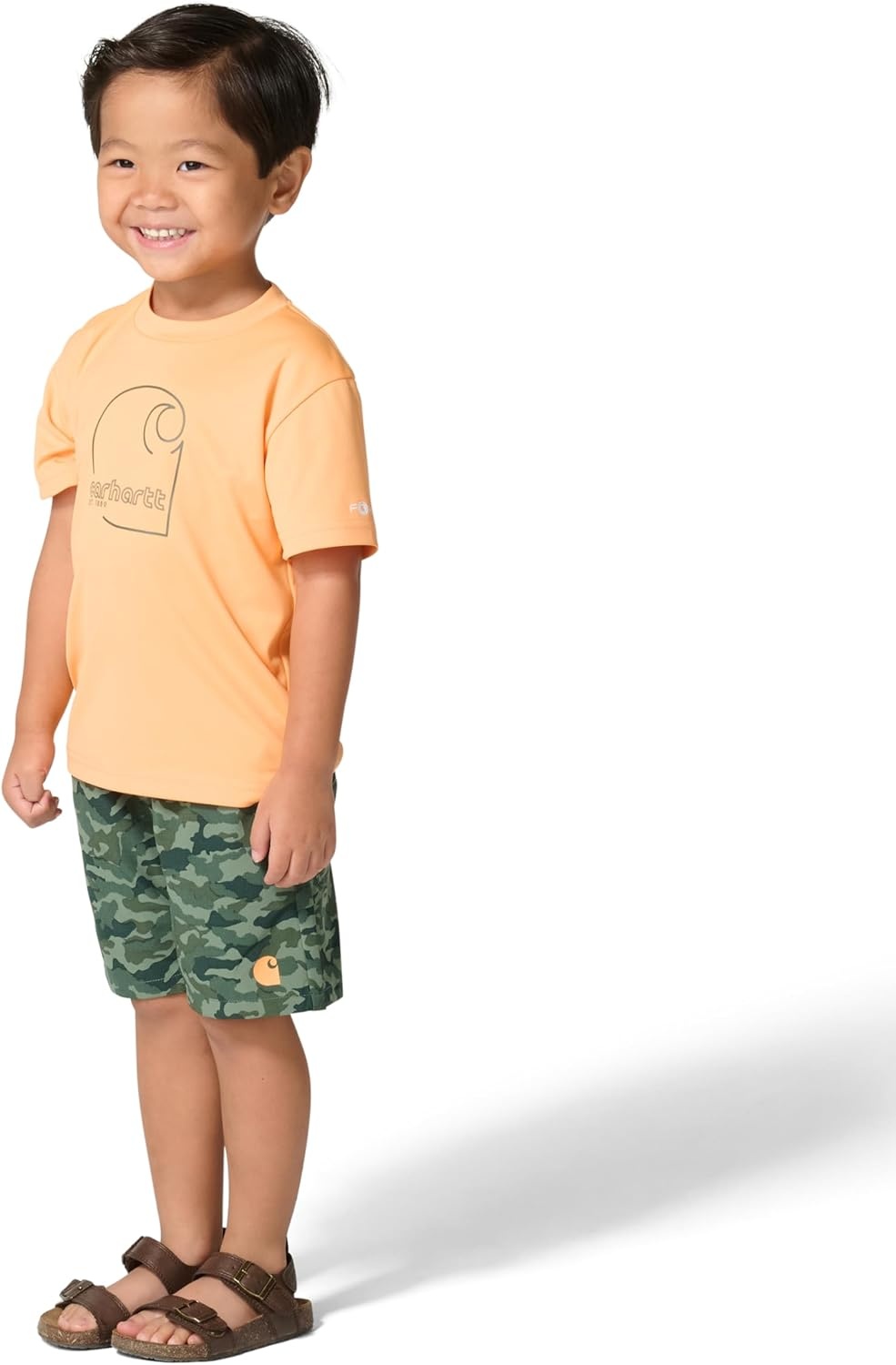 image:imageCarhartt Baby Boys 2piece Short Sleeve Sun Defender Force Shirt amp Woven Short SetGreen Camo