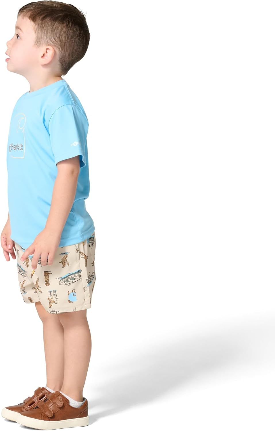 image:imageCarhartt Baby Boys 2piece Short Sleeve Sun Defender Force Shirt amp Woven Short SetSand
